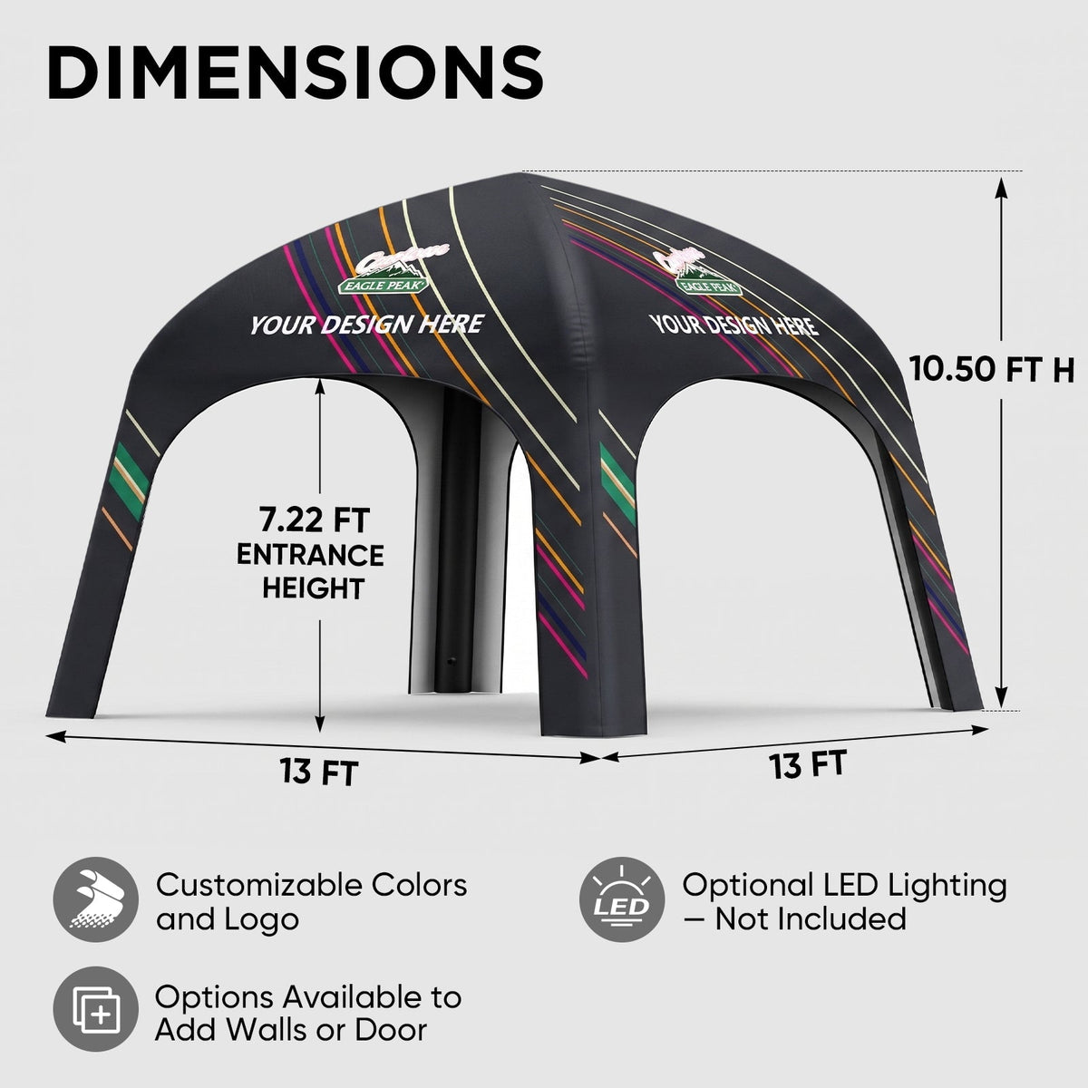 Custom Inflatable Event Tent with Logo, Square Tent - Eagle Peak®