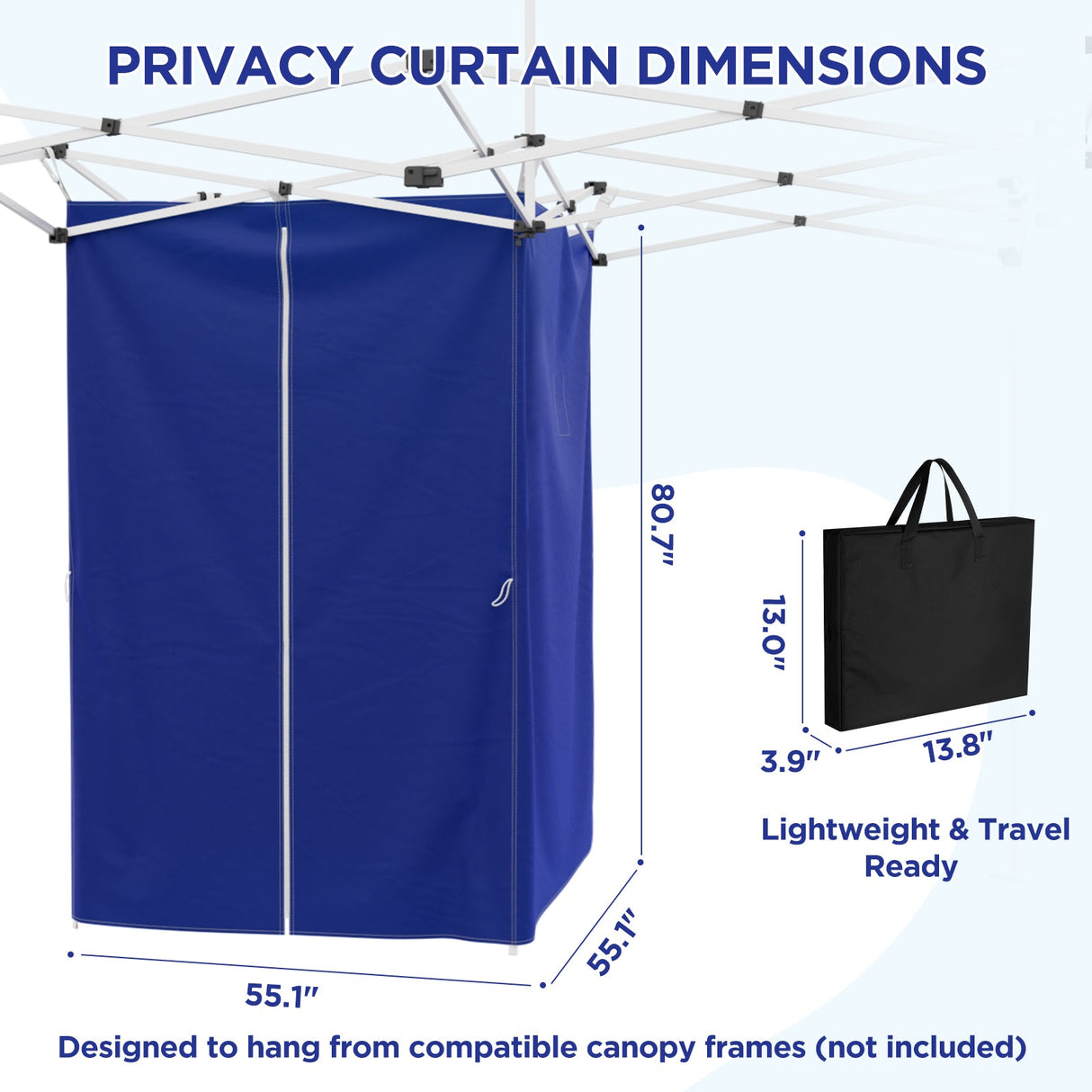 Custom Printed Changing Room for Pop Up Canopy Fits Canopies with Cross Bars 55.1”L x 55.1”W x 80.7”H/ 29.5" L x 29.5" W x 80.7" H - Eagle Peak Custom Canopy Tent