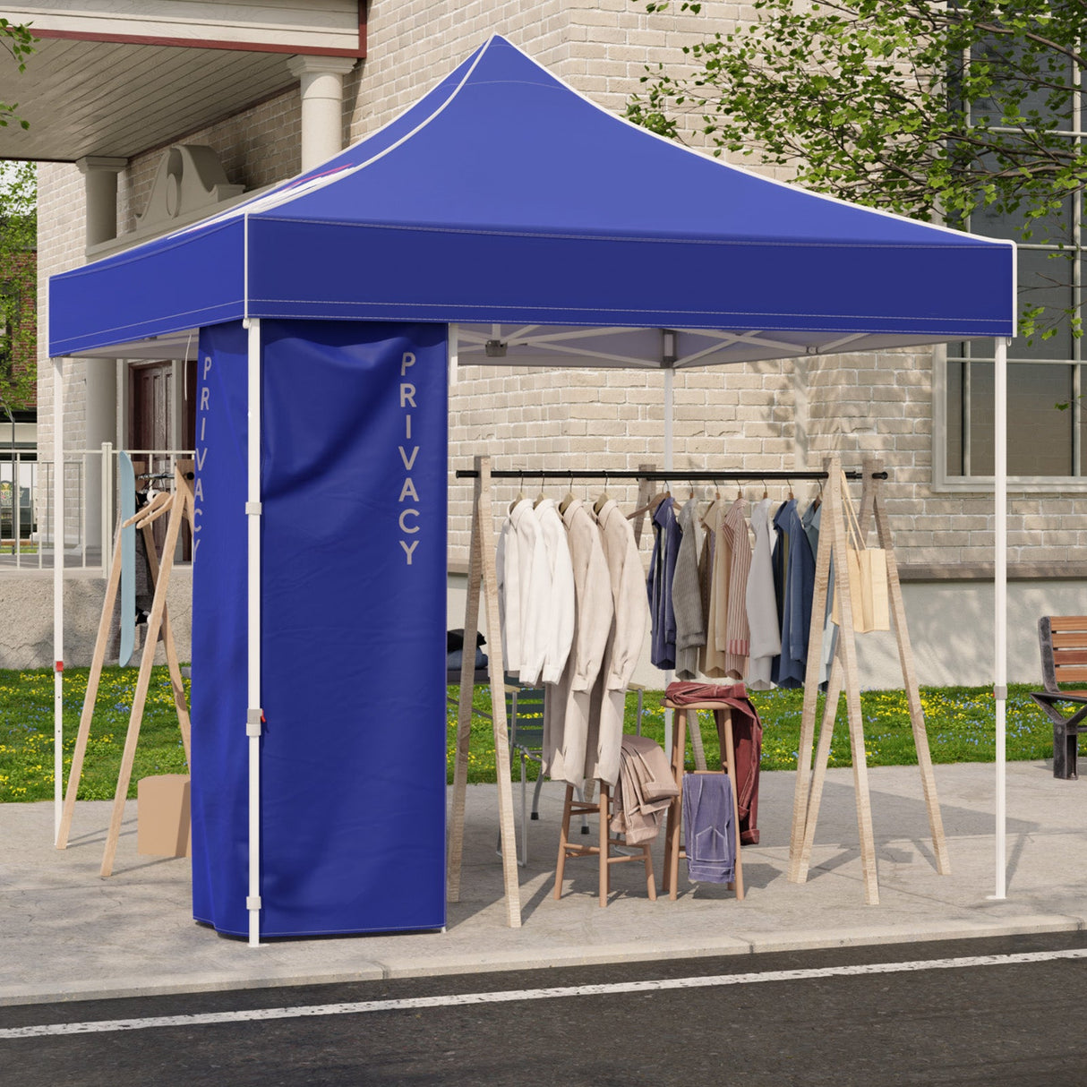 Custom Printed Changing Room for Pop Up Canopy Fits Canopies with Cross Bars 55.1”L x 55.1”W x 80.7”H/ 29.5" L x 29.5" W x 80.7" H - Eagle Peak Custom Canopy Tent