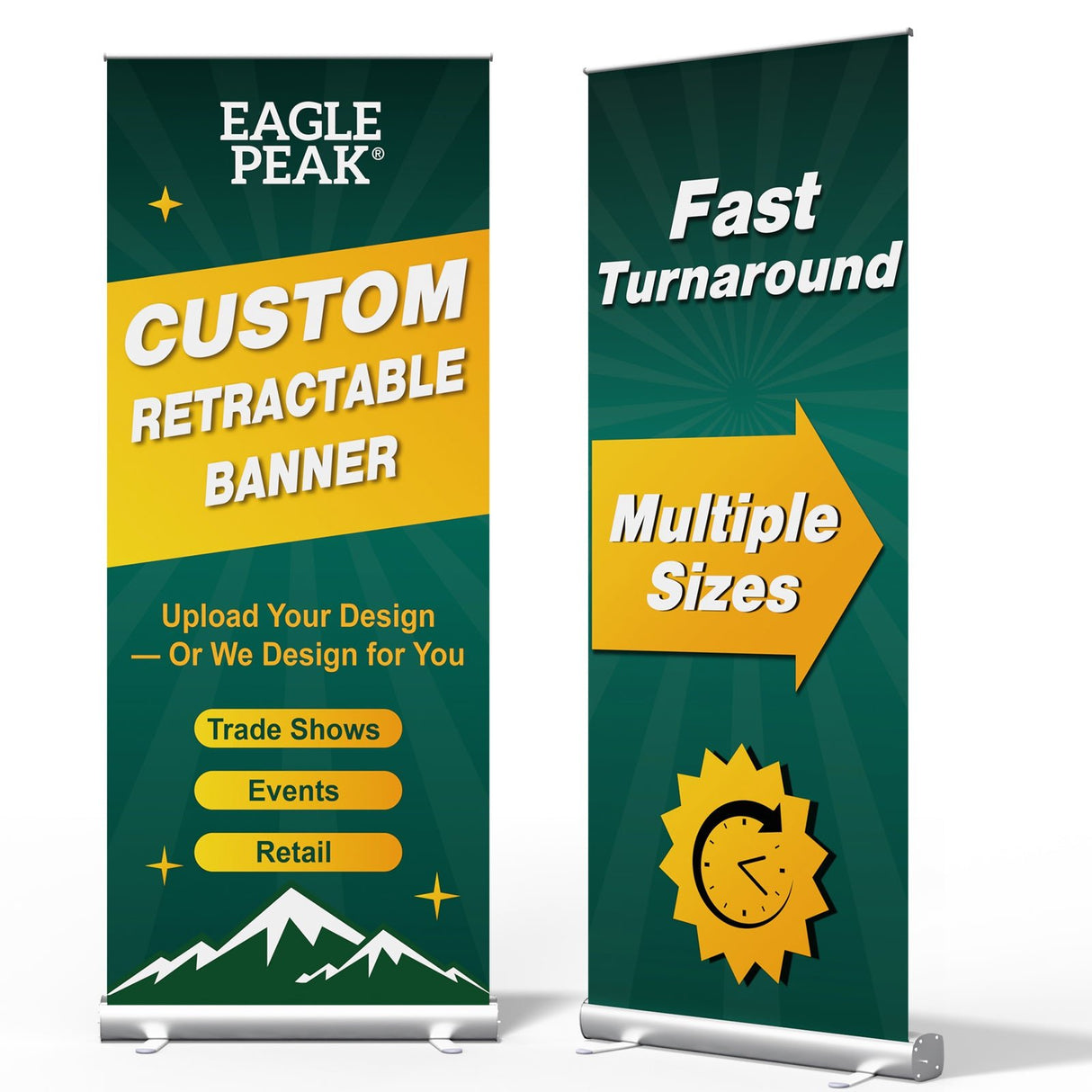 Custom Retractable Banner Stand with Your Business Logo - Eagle Peak