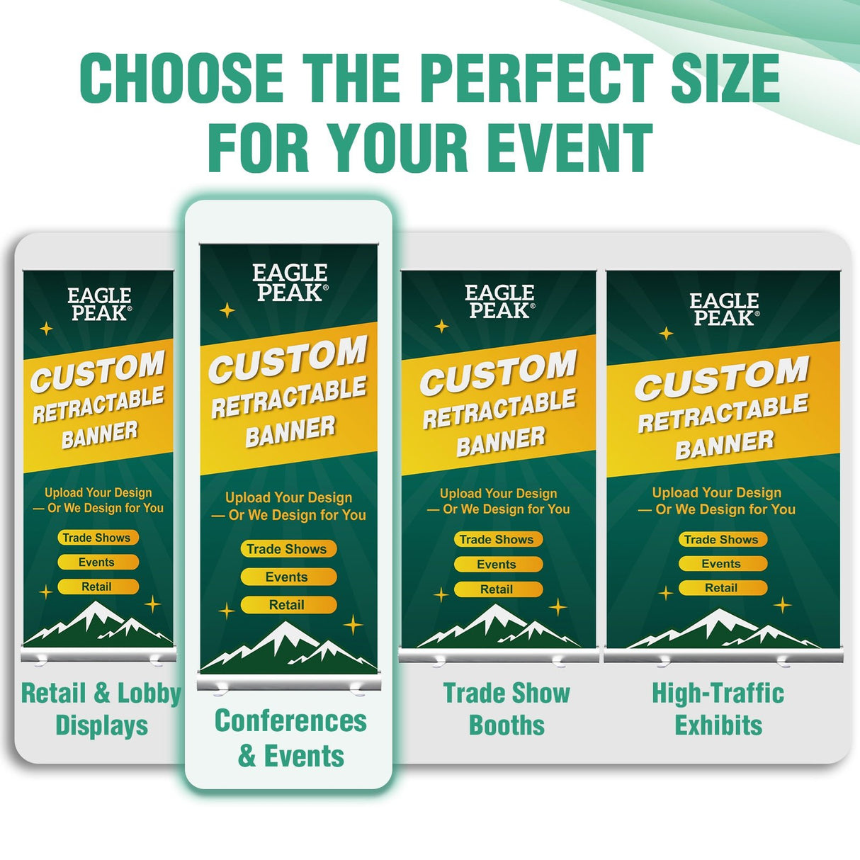 Custom Retractable Banner Stand with Your Business Logo - Eagle Peak