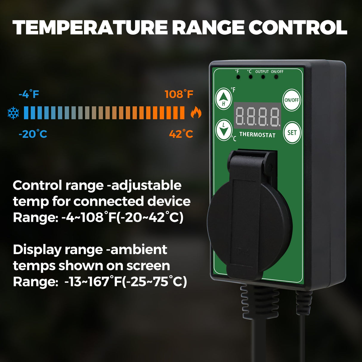 Digital Heat Mat Thermostat Controller, 15A/1500W, 1 Pack/2 Pack - Eagle Peak Custom Canopy Tent