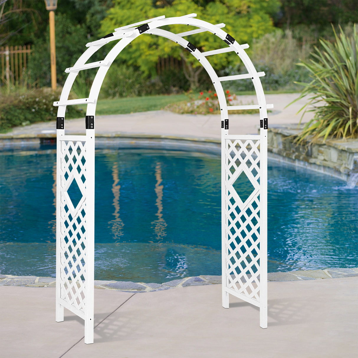 Wood Arbor Garden Trellis Archway, 92 in Wedding Arch