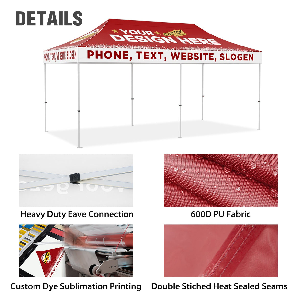 EAGLE PEAK 40mm Hex Leg Aluminum Commercial Custom Canopy Tent 10x20 - CLICK TO CONFIGURE - Package Prices Start at $1399.00 - Eagle Peak
