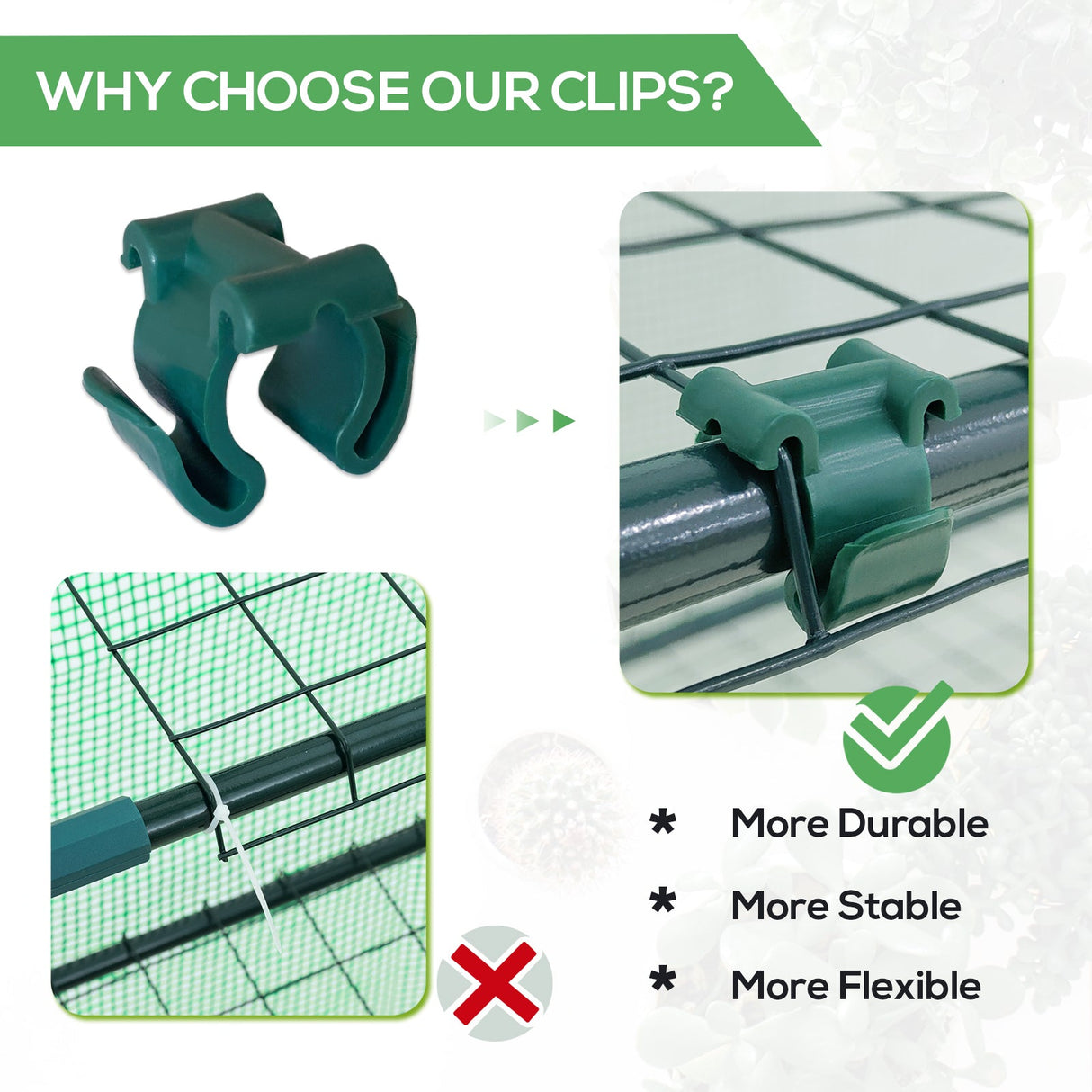 EAGLE PEAK Plastic Greenhouse Shelf Clips for 0.63 inch Tube, Pack of 16, Staging Shelf Rack Buckles - Eagle Peak Canopy and Outdoor Products