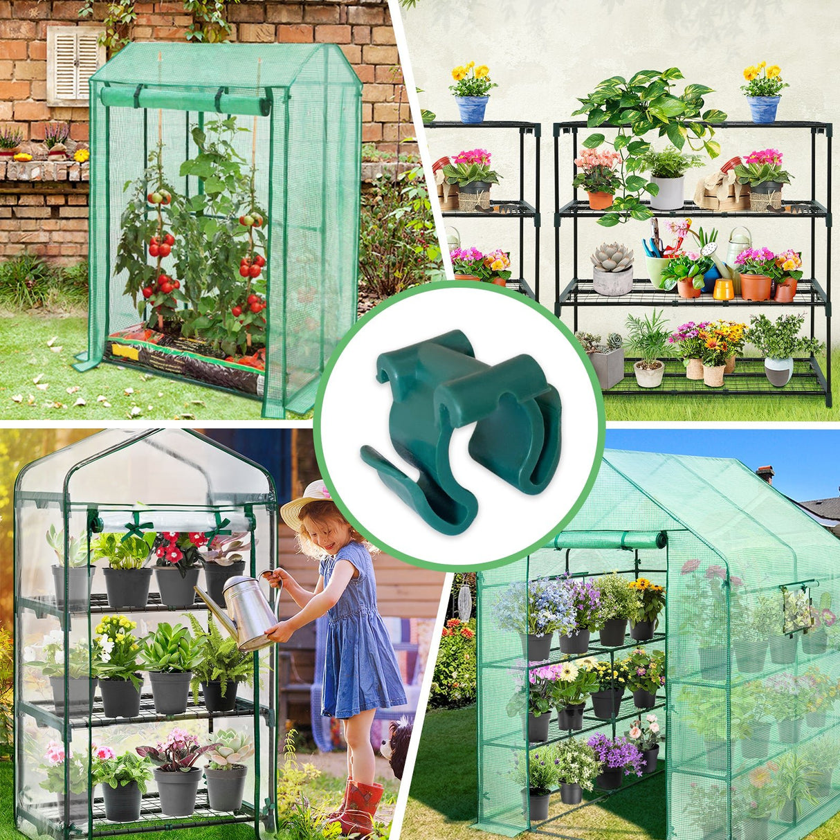 EAGLE PEAK Plastic Greenhouse Shelf Clips for 0.63 inch Tube, Pack of 16, Staging Shelf Rack Buckles - Eagle Peak Canopy and Outdoor Products