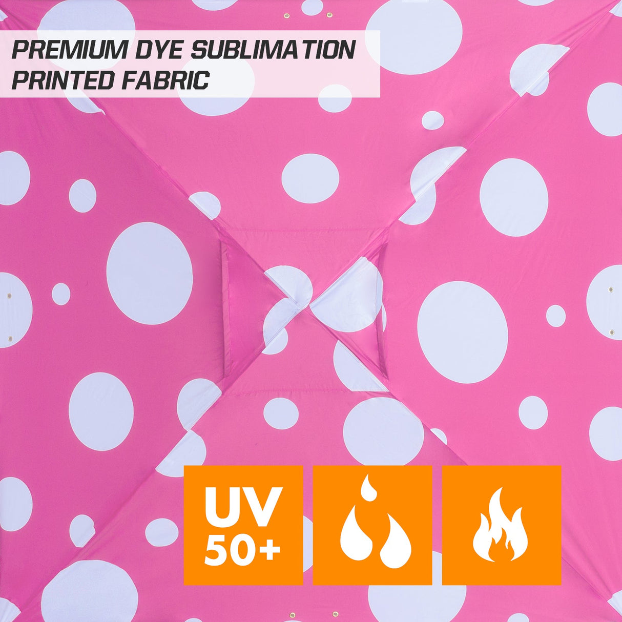 Eagle Peak SHADE GRAPHiX Easy Setup 10x10 Pop Up Canopy Tent (Pink Mushroom Top) - Eagle Peak Custom Canopy Tent