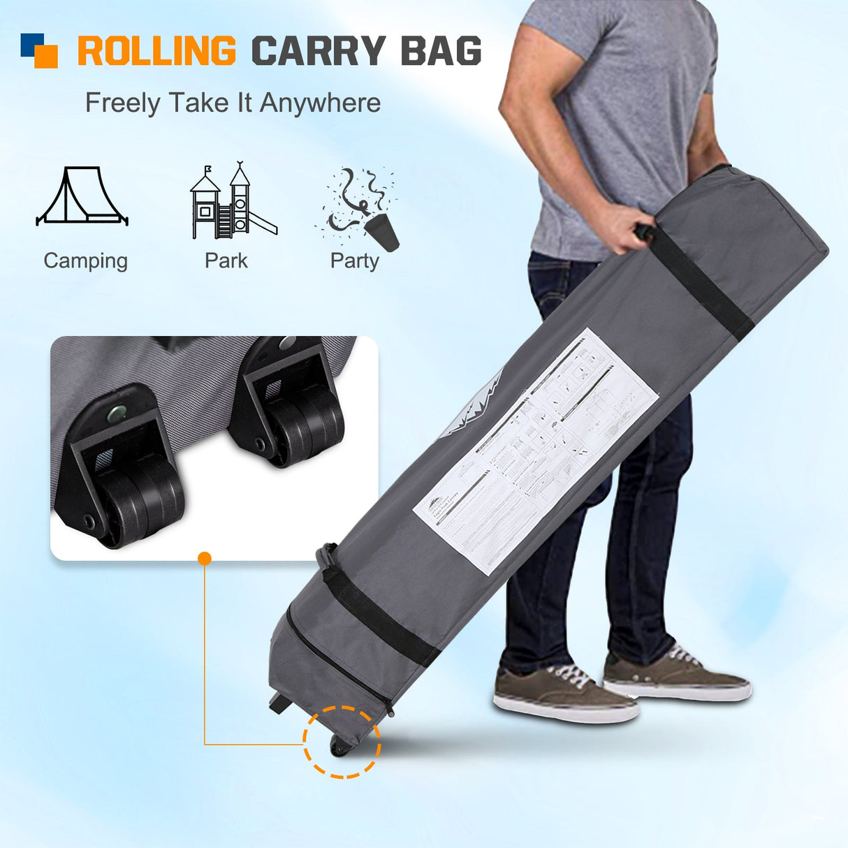 Easy Setup Straight Leg 10x10 Pop Up Canopy Tent Graphix Top w/ 100 sqft of Shade - Eagle Peak Custom Canopy Tent