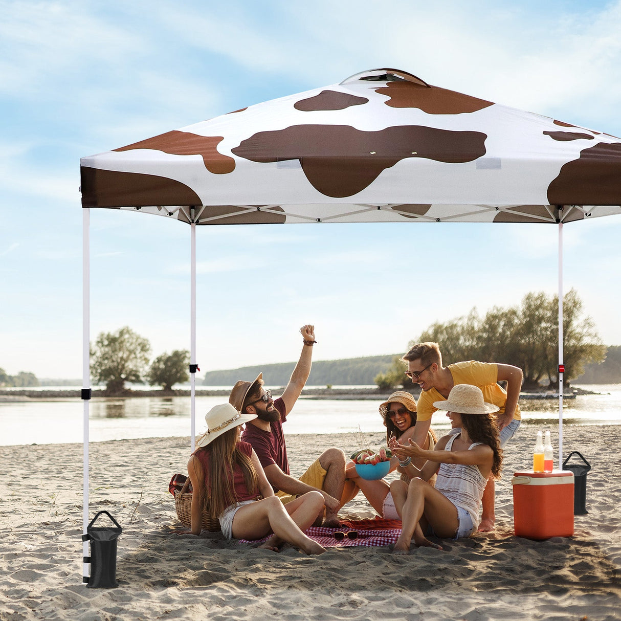 Easy Setup Straight Leg 10x10 Pop Up Canopy Tent Graphix Top w/ 100 sqft of Shade - Eagle Peak Custom Canopy Tent