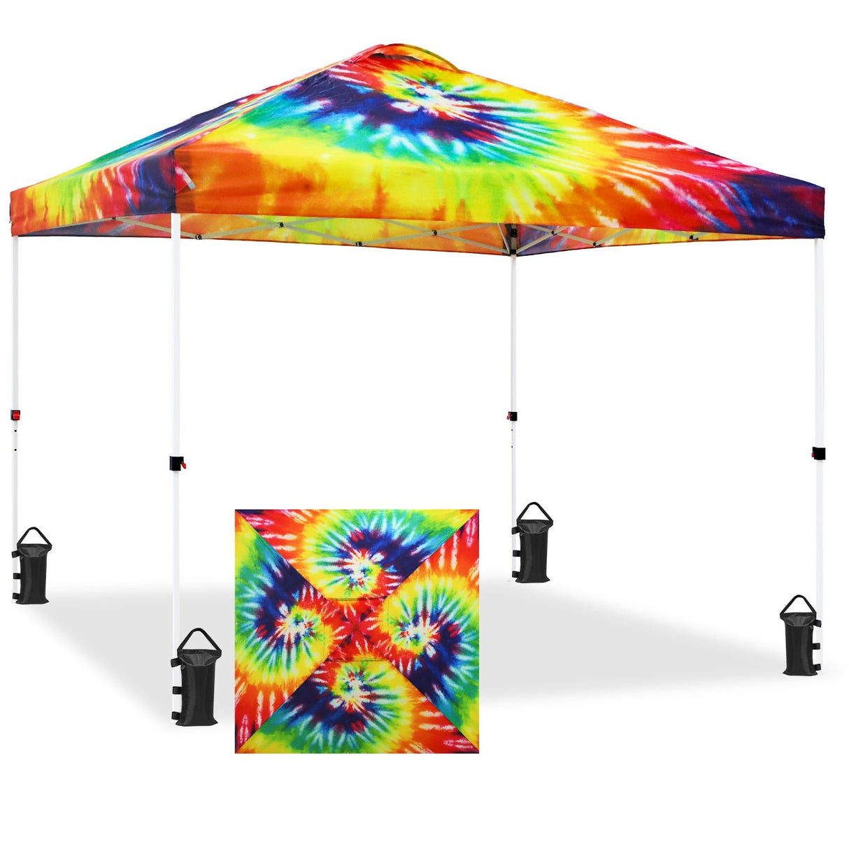Easy Setup Straight Leg 10x10 Pop Up Canopy Tent Graphix Top w/ 100 sqft of Shade - Eagle Peak Custom Canopy Tent