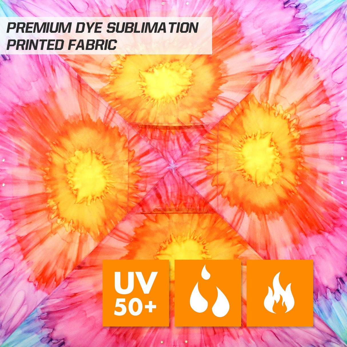 Easy Setup Straight Leg 10x10 Pop Up Canopy Tent Graphix Top w/ 100 sqft of Shade - Eagle Peak Custom Canopy Tent