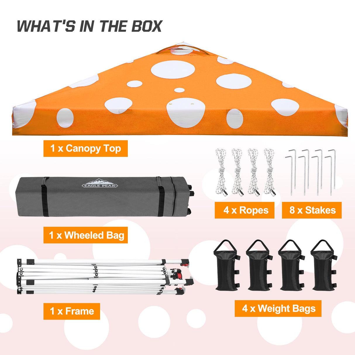 Easy Setup Straight Leg 10x10 Pop Up Canopy Tent Graphix Top w/ 100 sqft of Shade - Eagle Peak Custom Canopy Tent