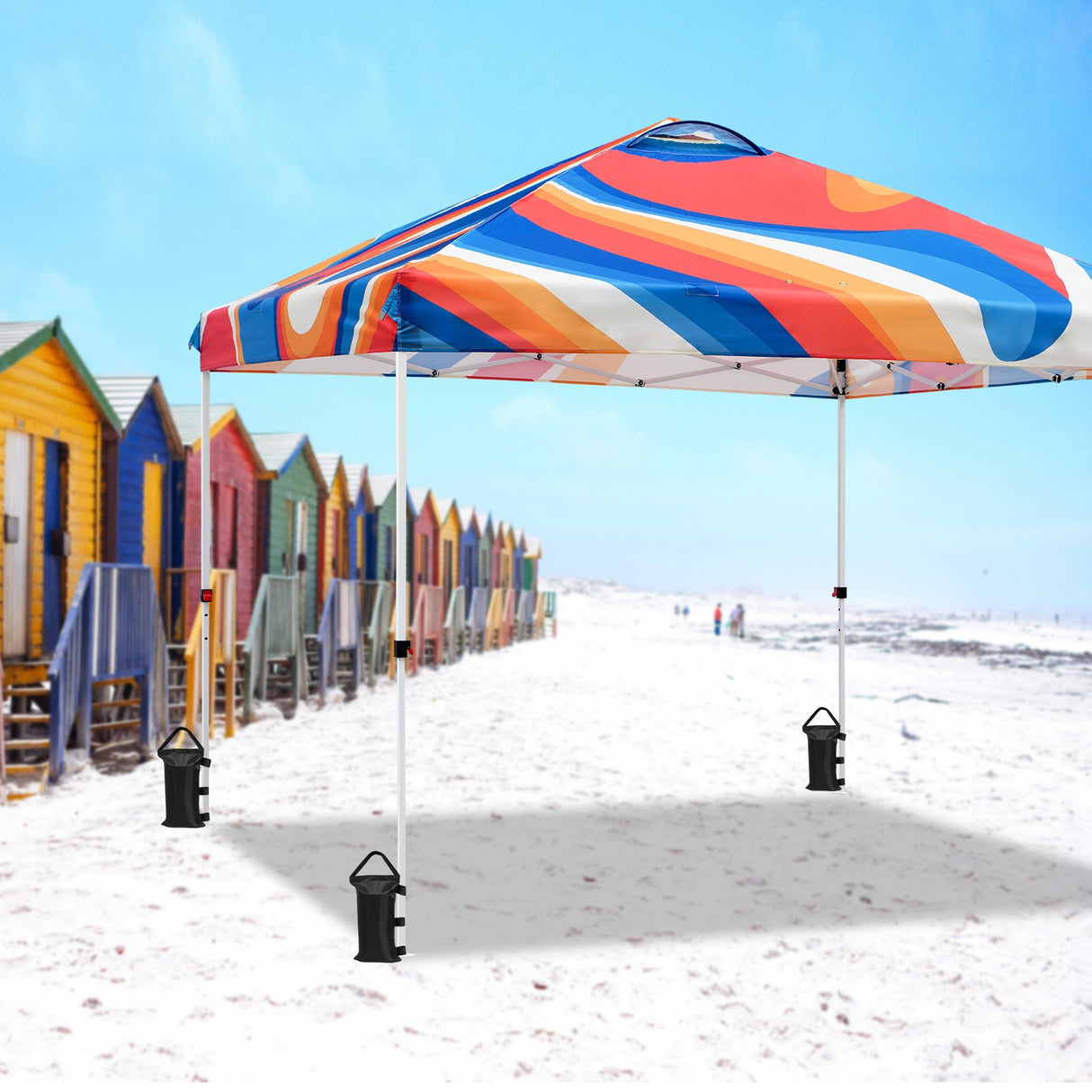 Easy Setup Straight Leg 10x10 Pop Up Canopy Tent Graphix Top w/ 100 sqft of Shade - Eagle Peak Custom Canopy Tent