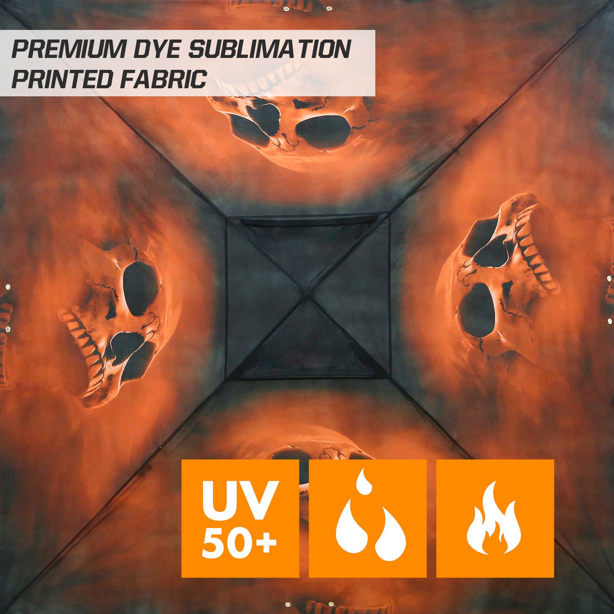 Easy Setup Straight Leg 10x10 Pop Up Canopy Tent Graphix Top w/ 100 sqft of Shade - Eagle Peak Custom Canopy Tent