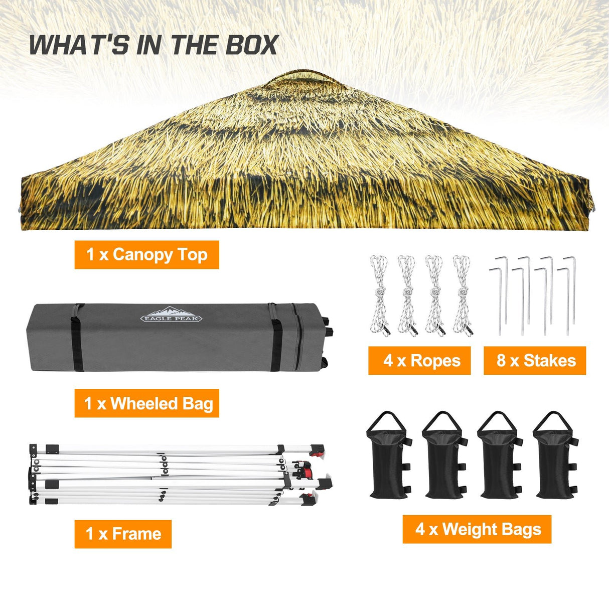 Easy Setup Straight Leg 10x10 Pop Up Canopy Tent Graphix Top w/ 100 sqft of Shade - Eagle Peak Custom Canopy Tent