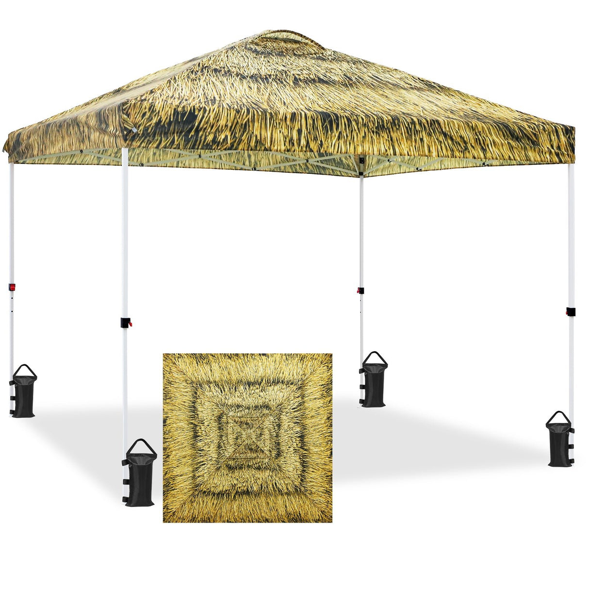 Easy Setup Straight Leg 10x10 Pop Up Canopy Tent Graphix Top w/ 100 sqft of Shade - Eagle Peak Custom Canopy Tent