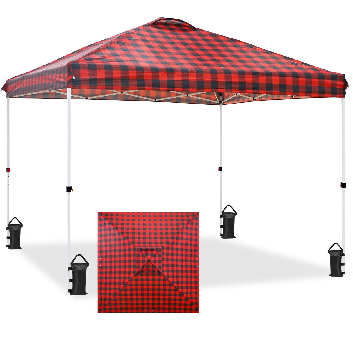 Easy Setup Straight Leg 10x10 Pop Up Canopy Tent Graphix Top w/ 100 sqft of Shade - Eagle Peak Custom Canopy Tent