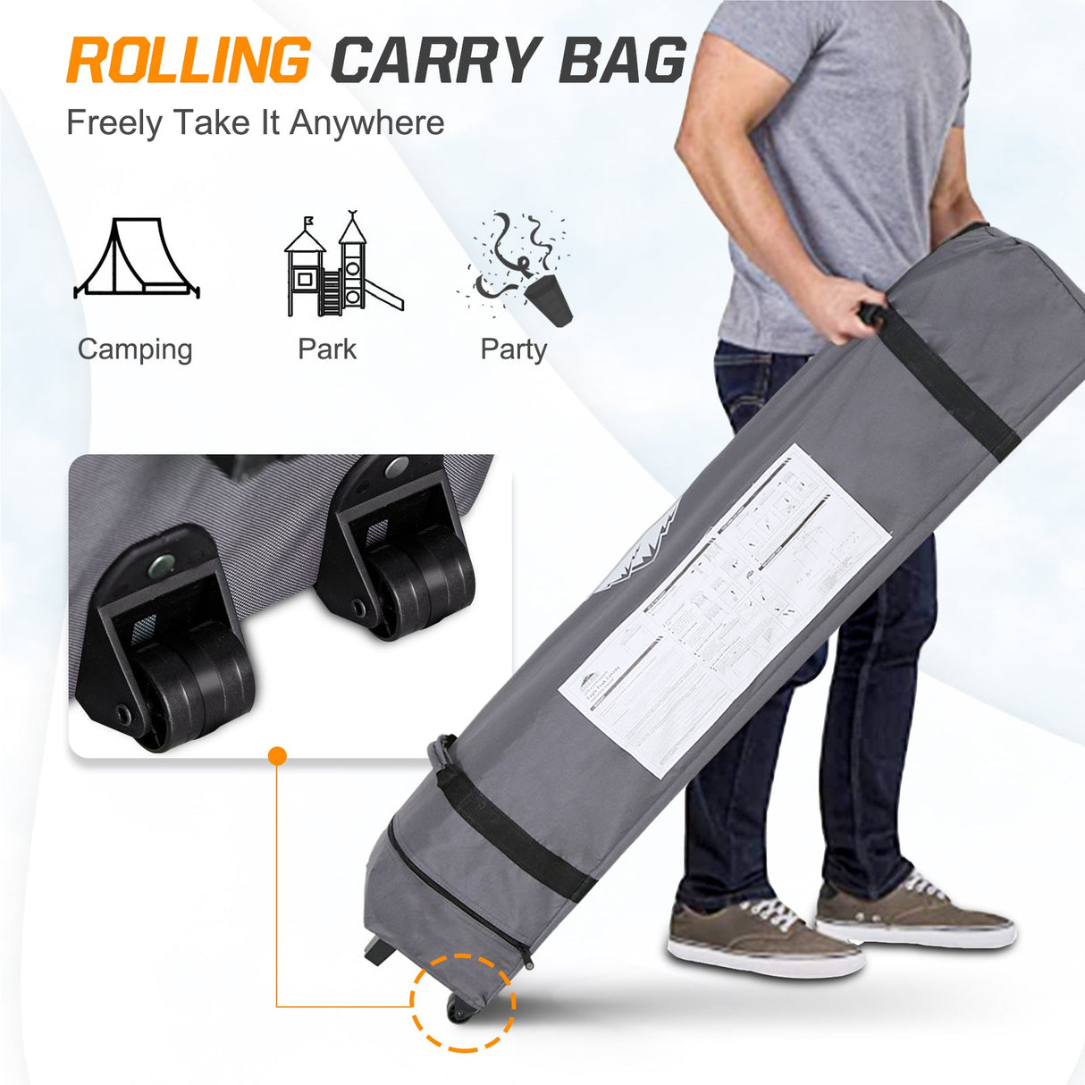 Easy Setup Straight Leg 10x10 Pop Up Canopy Tent Graphix Top w/ 100 sqft of Shade - Eagle Peak Custom Canopy Tent