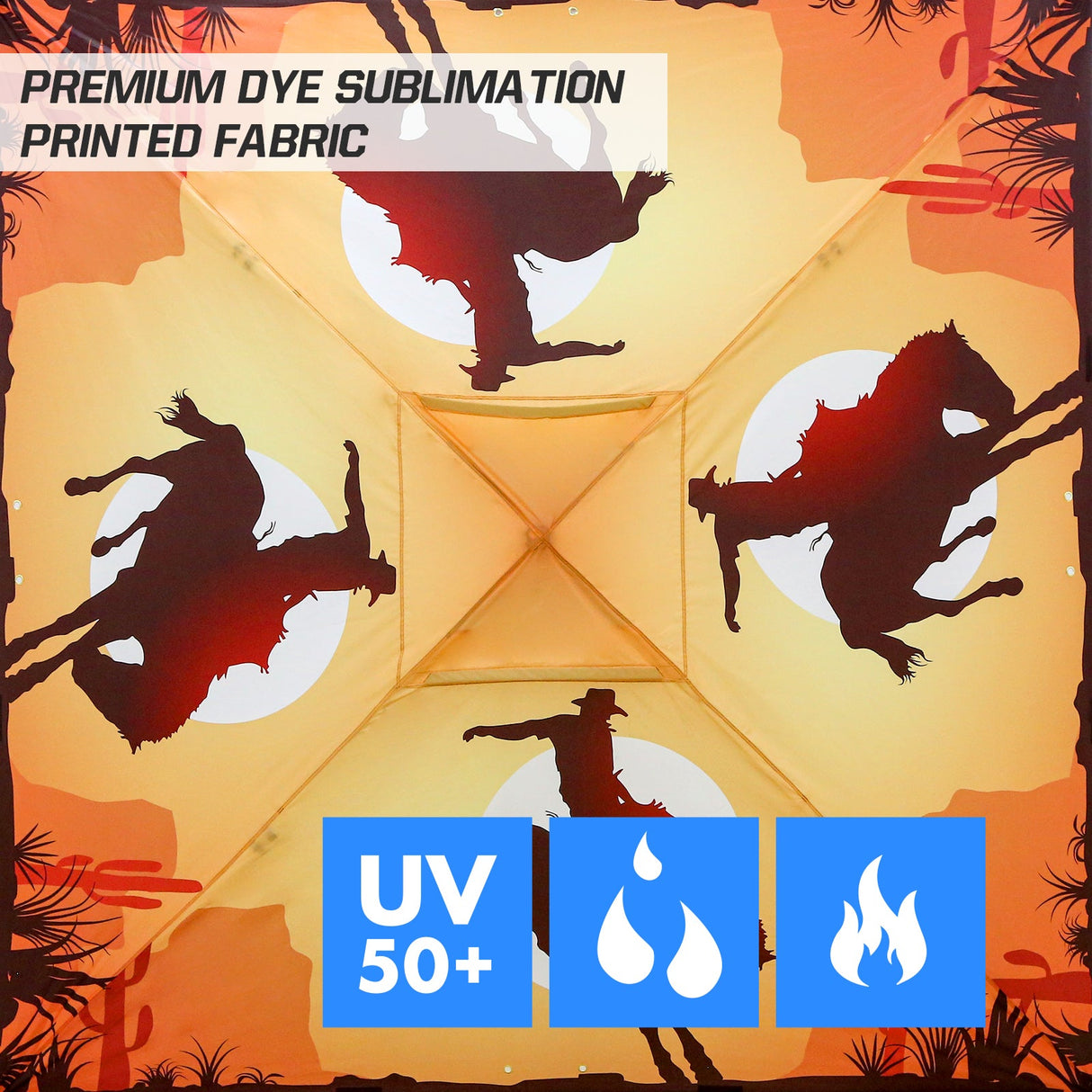 Easy Setup Straight Leg 10x10 Pop Up Canopy Tent Graphix Top w/ 100 sqft of Shade - Eagle Peak Custom Canopy Tent