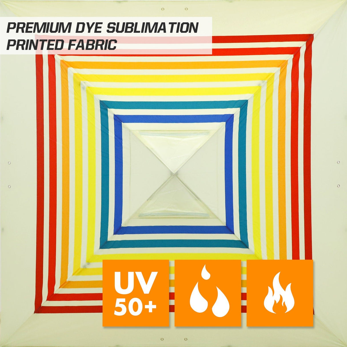 Easy Setup Straight Leg 10x10 Pop Up Canopy Tent Graphix Top w/ 100 sqft of Shade - Eagle Peak Custom Canopy Tent