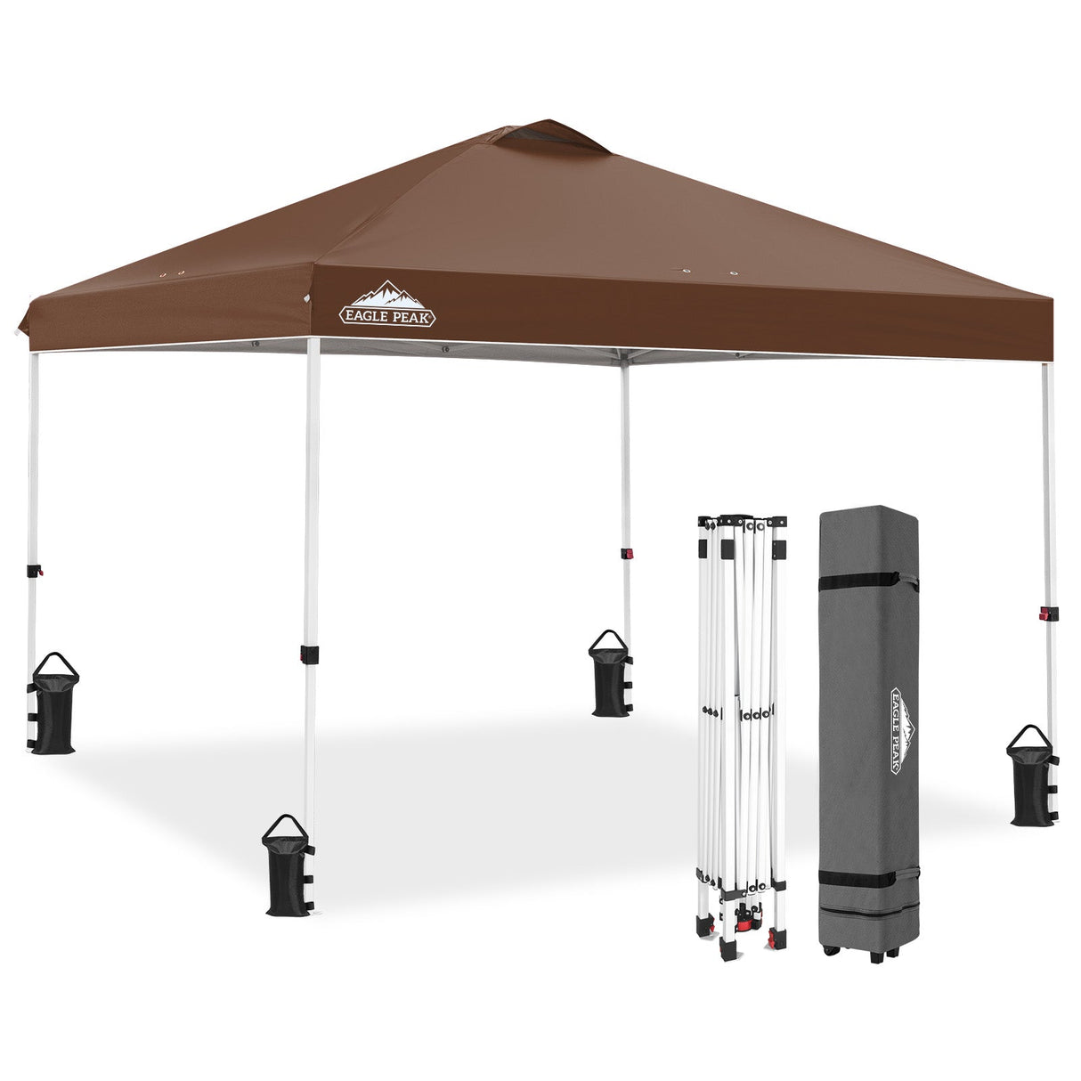 Easy Setup Straight Leg 10x10 Pop Up Canopy Tent w/ 100 sqft of Shade - Eagle Peak Custom Canopy Tent