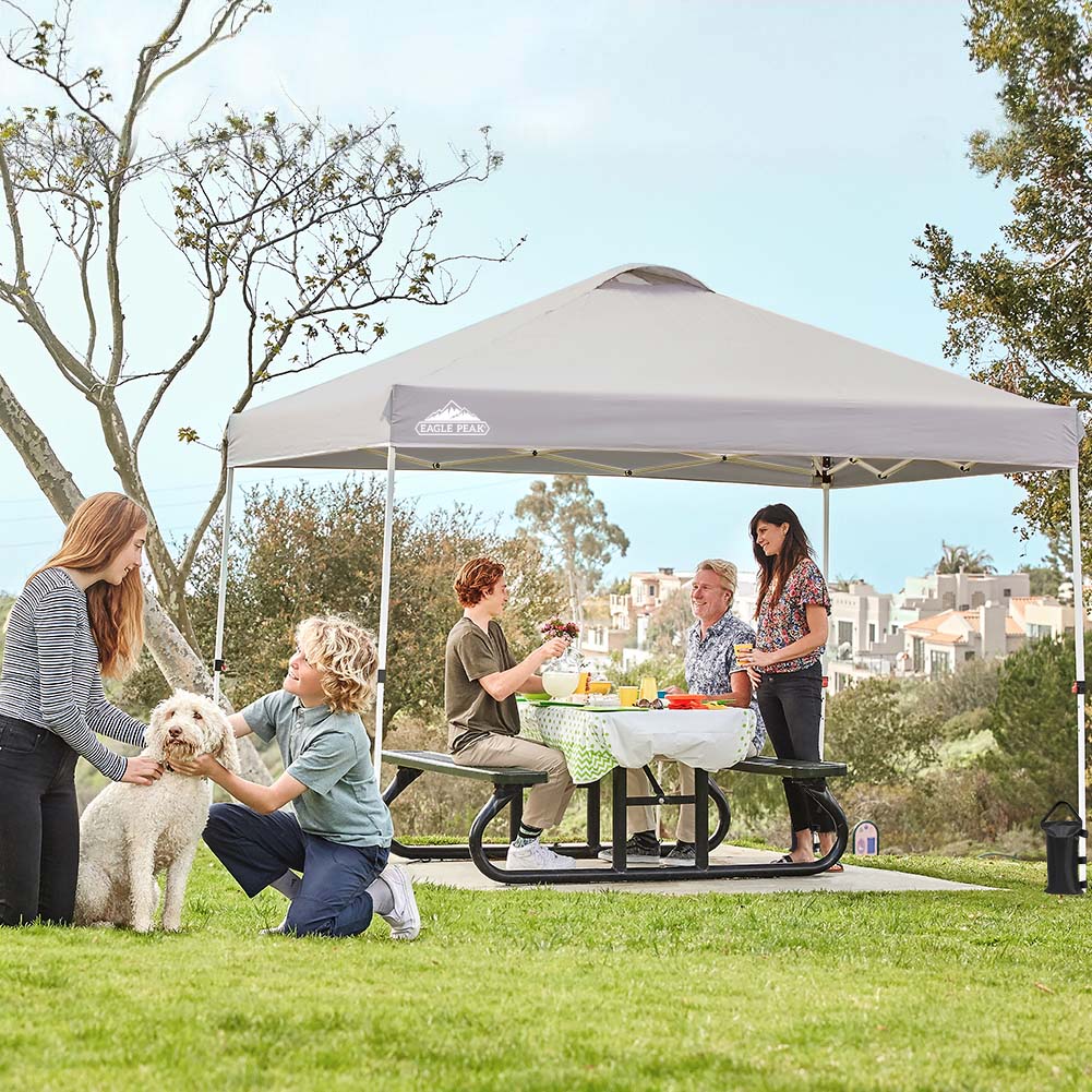 Easy Setup Straight Leg 10x10 Pop Up Canopy Tent w/ 100 sqft of Shade - Eagle Peak Custom Canopy Tent