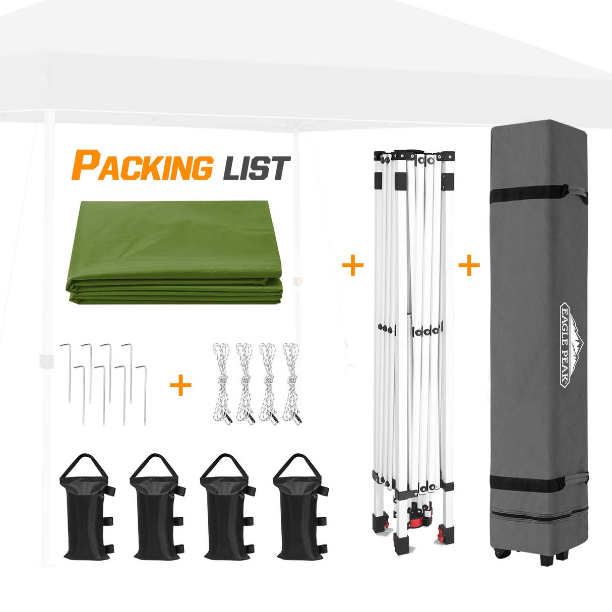 Easy Setup Straight Leg 10x10 Pop Up Canopy Tent w/ 100 sqft of Shade - Eagle Peak Custom Canopy Tent