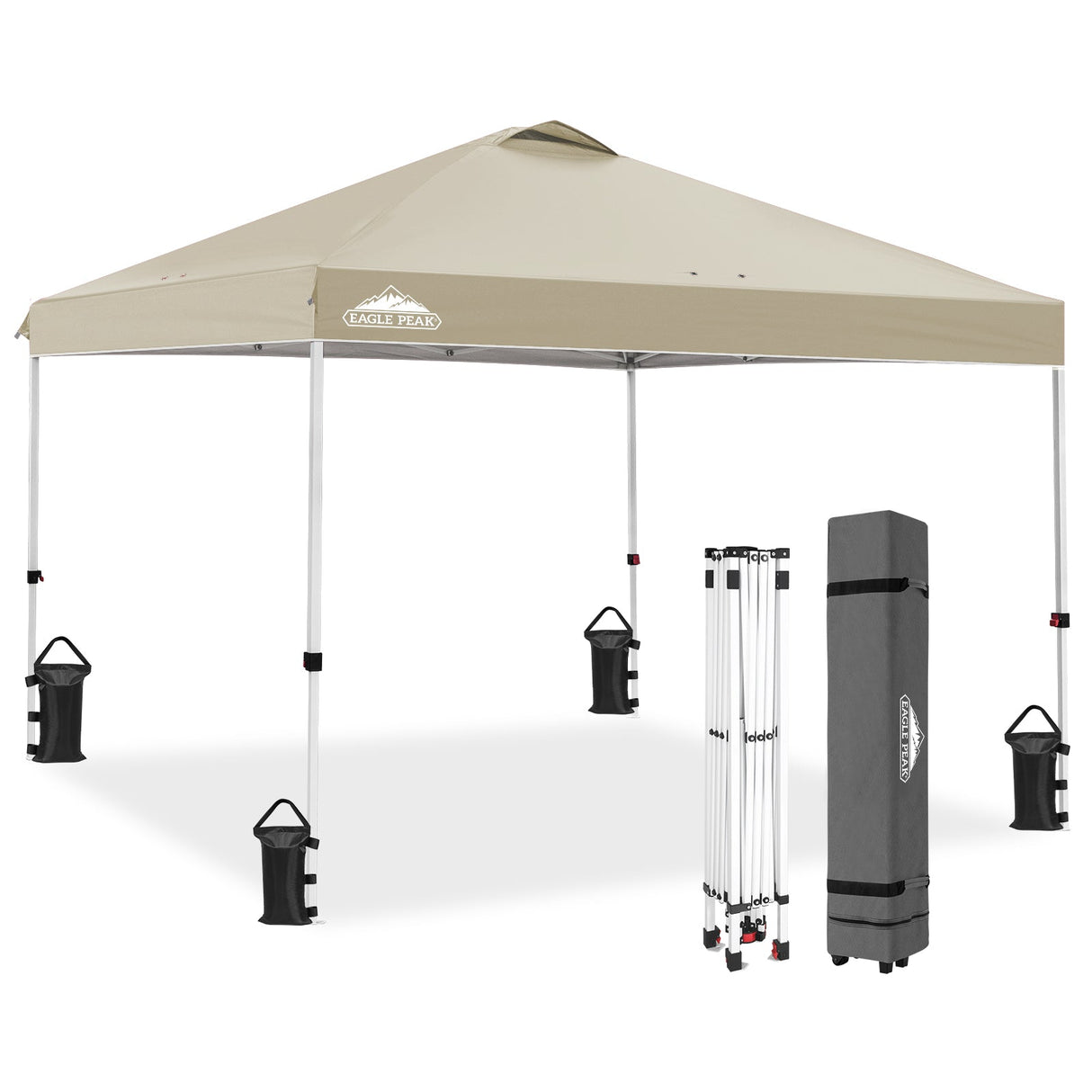 Easy Setup Straight Leg 10x10 Pop Up Canopy Tent w/ 100 sqft of Shade - Eagle Peak Custom Canopy Tent