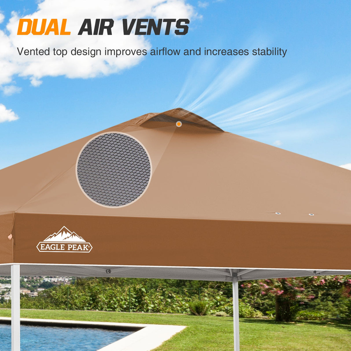 Easy Setup Straight Leg 10x10 Pop Up Canopy Tent w/ 100 sqft of Shade - Eagle Peak Custom Canopy Tent