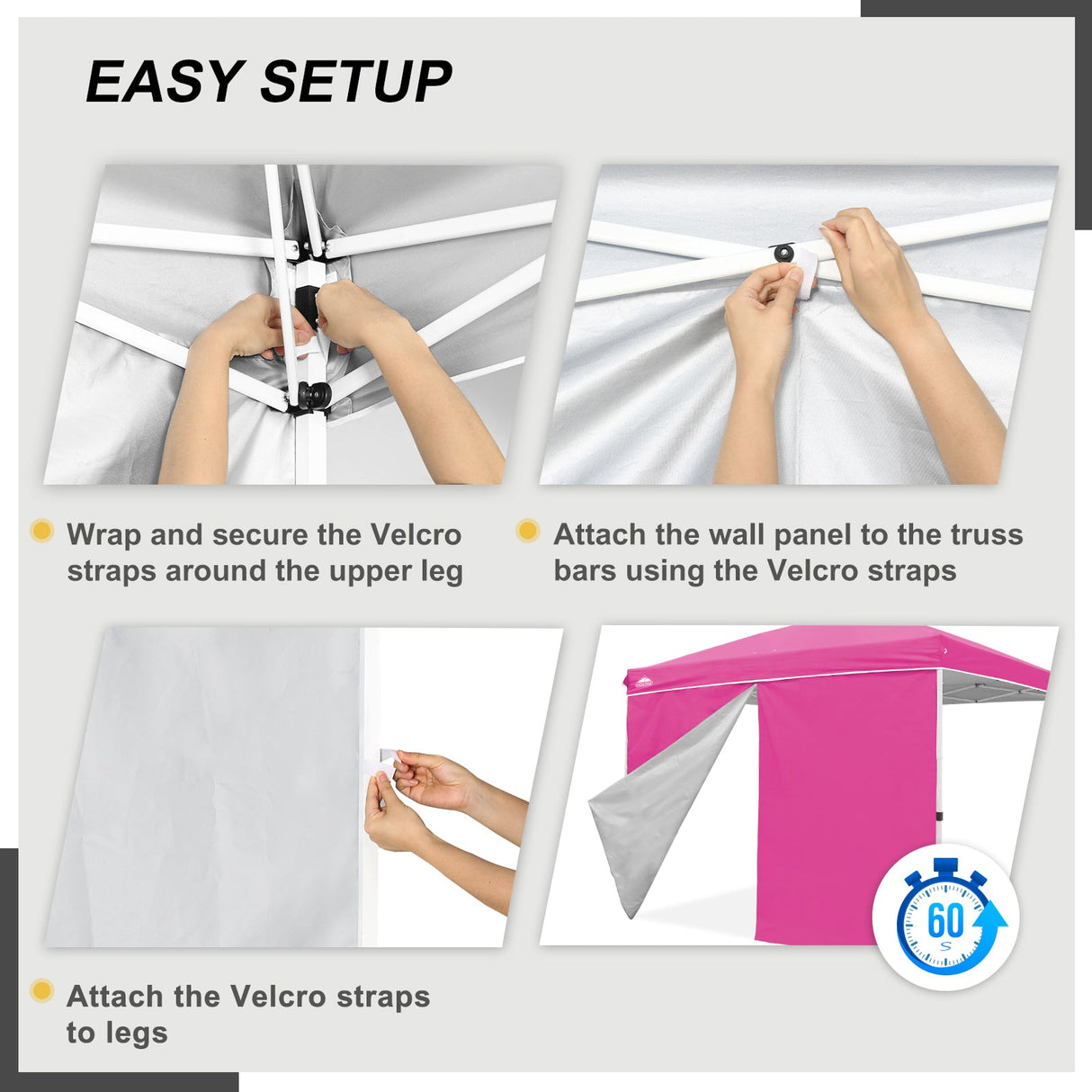 Entry Wall Panel with Zipper for 10x10 Straight Leg Canopy only, 1 Sidewall - Eagle Peak Custom Canopy Tent