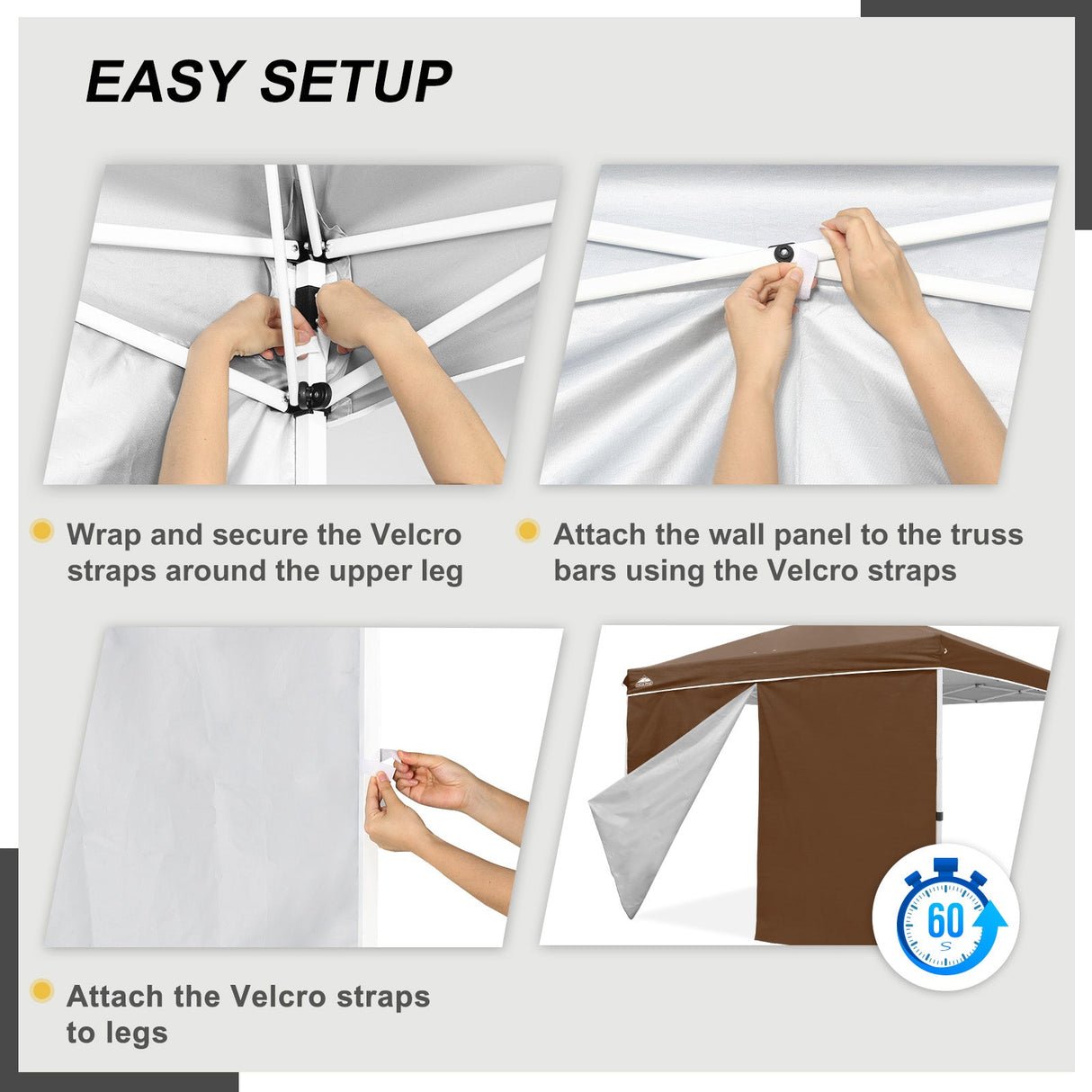 Entry Wall Panel with Zipper for 10x10 Straight Leg Canopy only, 1 Sidewall - Eagle Peak Custom Canopy Tent
