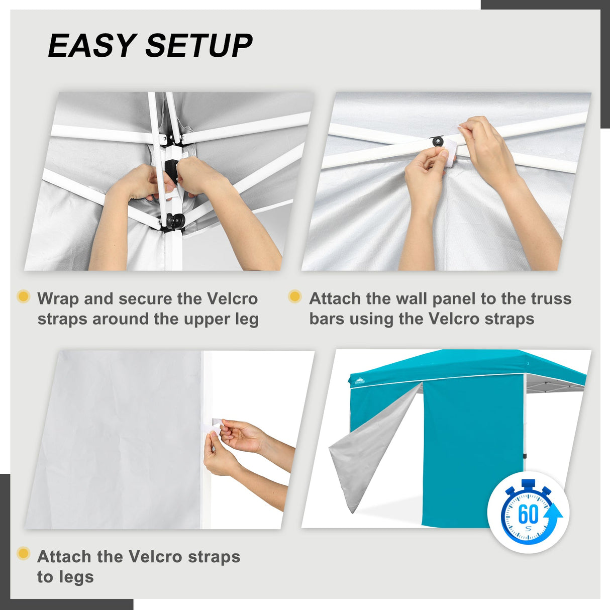 Entry Wall Panel with Zipper for 10x10 Straight Leg Canopy only, 1 Sidewall - Eagle Peak Custom Canopy Tent