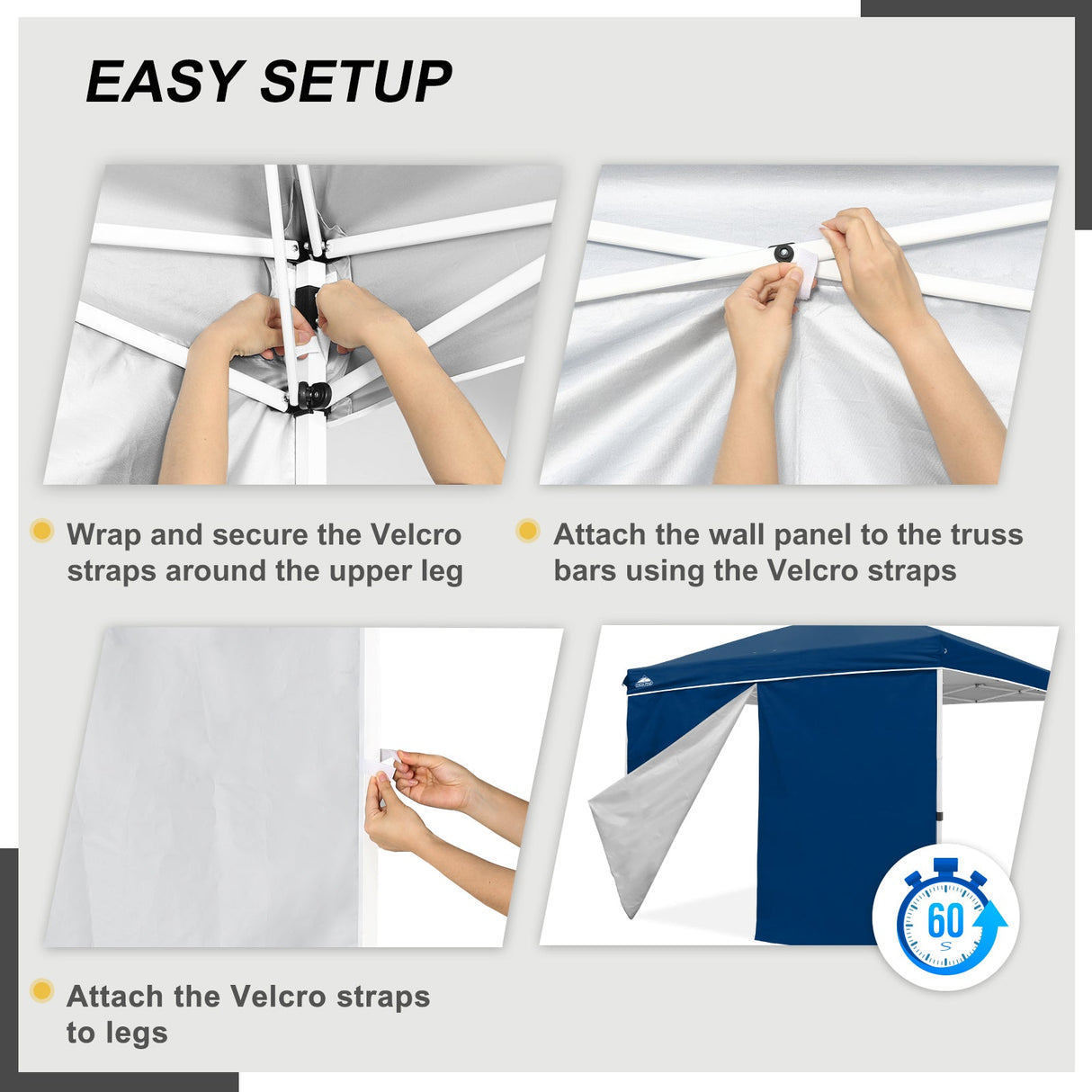 Entry Wall Panel with Zipper for 10x10 Straight Leg Canopy only, 1 Sidewall - Eagle Peak Custom Canopy Tent