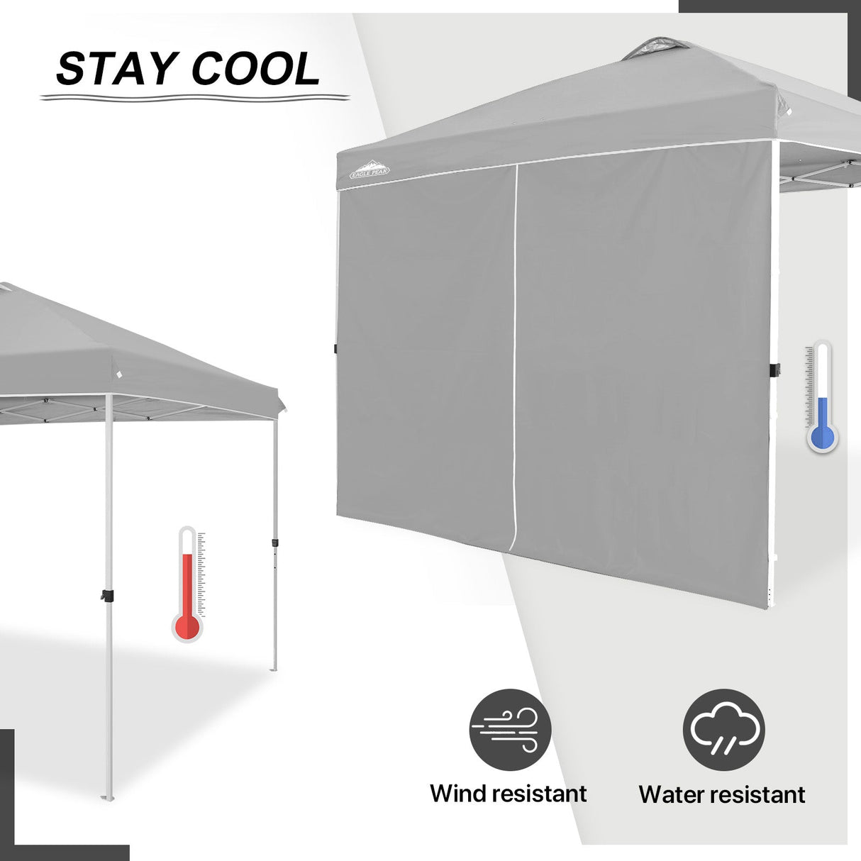 Entry Wall Panel with Zipper for 10x10 Straight Leg Canopy only, 1 Sidewall - Eagle Peak Custom Canopy Tent