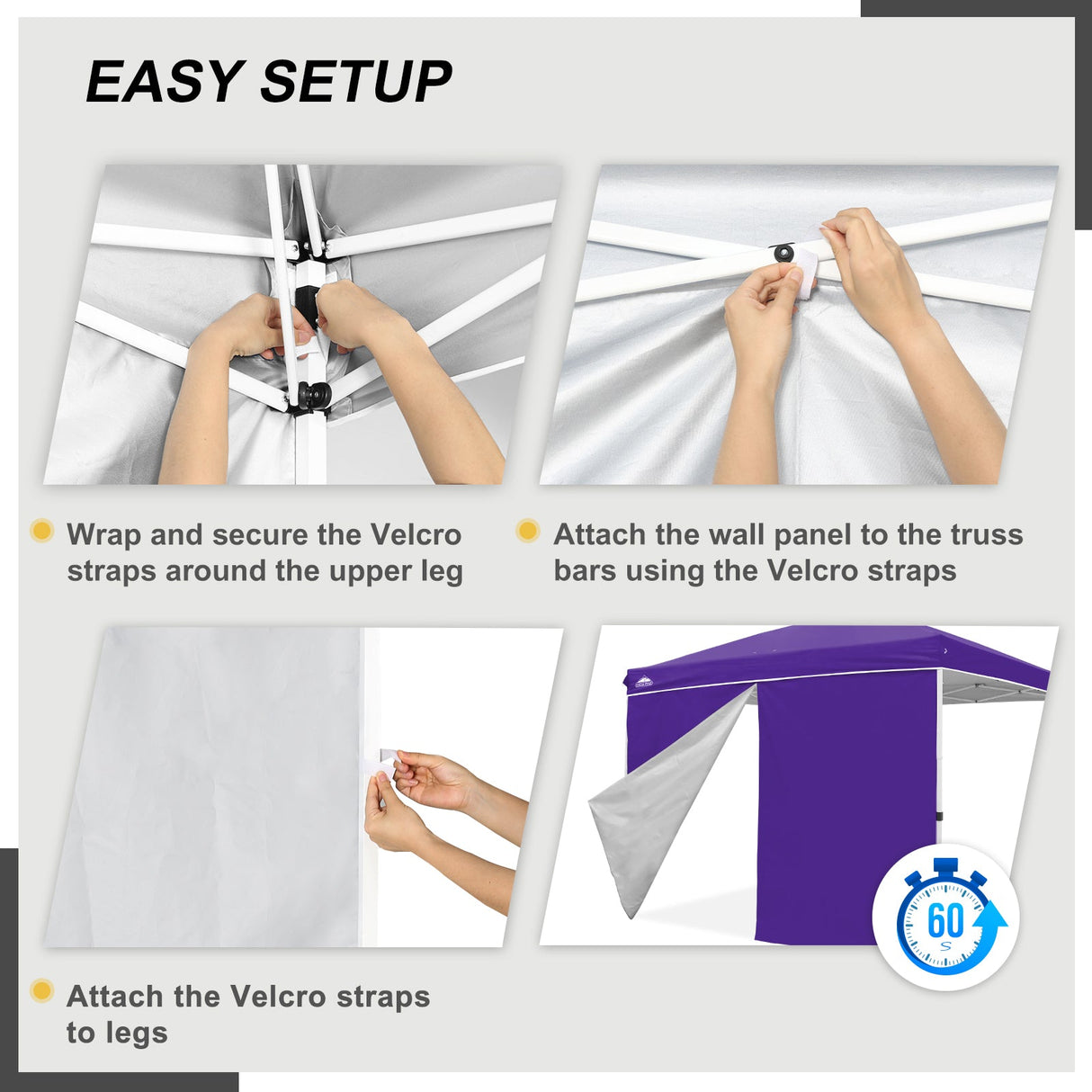 Entry Wall Panel with Zipper for 10x10 Straight Leg Canopy only, 1 Sidewall - Eagle Peak Custom Canopy Tent