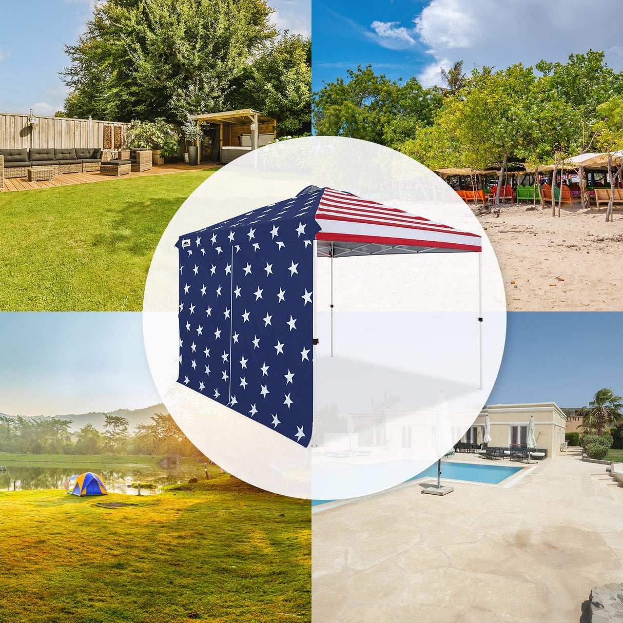 Entry Wall Panel with Zipper for 10x10 Straight Leg Canopy only, 1 Sidewall - Eagle Peak Custom Canopy Tent