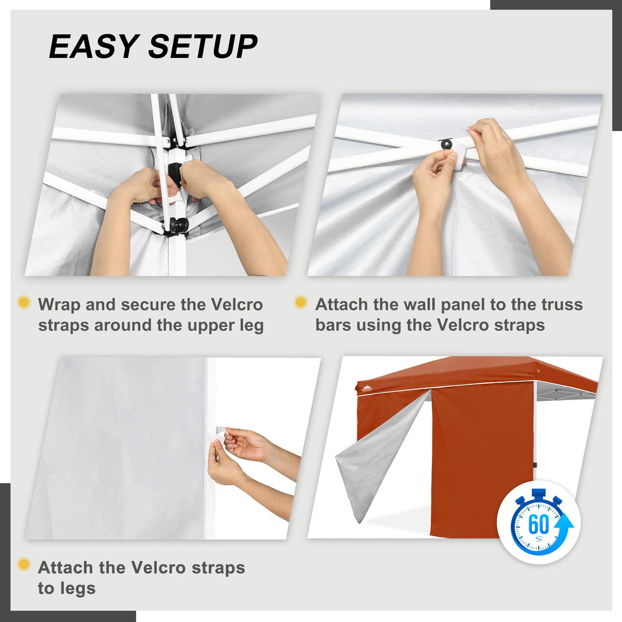 Entry Wall Panel with Zipper for 10x10 Straight Leg Canopy only, 1 Sidewall - Eagle Peak Custom Canopy Tent