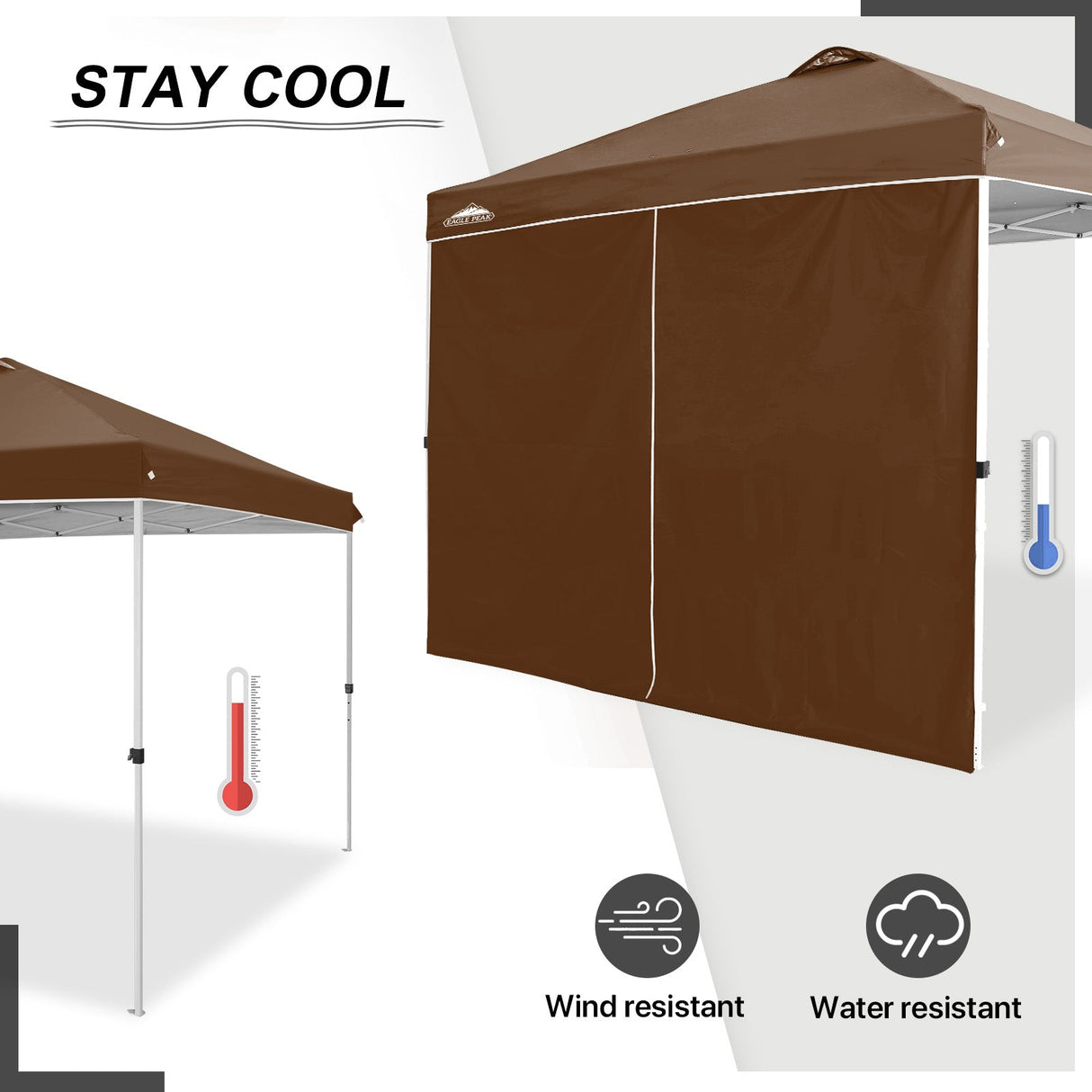 Entry Wall Panel with Zipper for 10x10 Straight Leg Canopy only, 1 Sidewall - Eagle Peak Custom Canopy Tent
