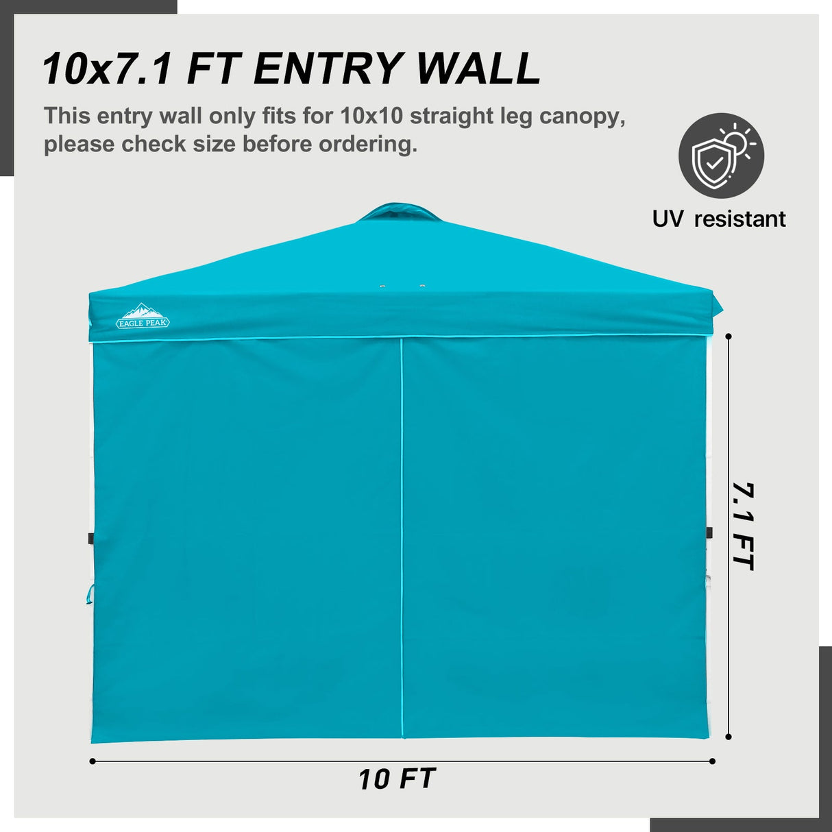 Entry Wall Panel with Zipper for 10x10 Straight Leg Canopy only, 1 Sidewall - Eagle Peak Custom Canopy Tent
