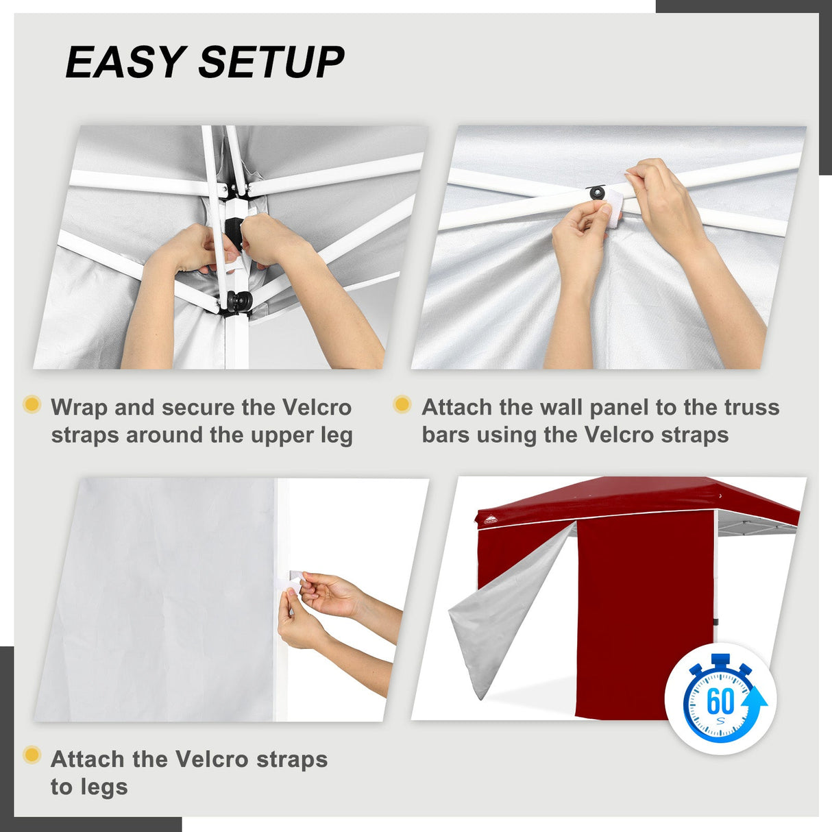 Entry Wall Panel with Zipper for 10x10 Straight Leg Canopy only, 1 Sidewall - Eagle Peak Custom Canopy Tent