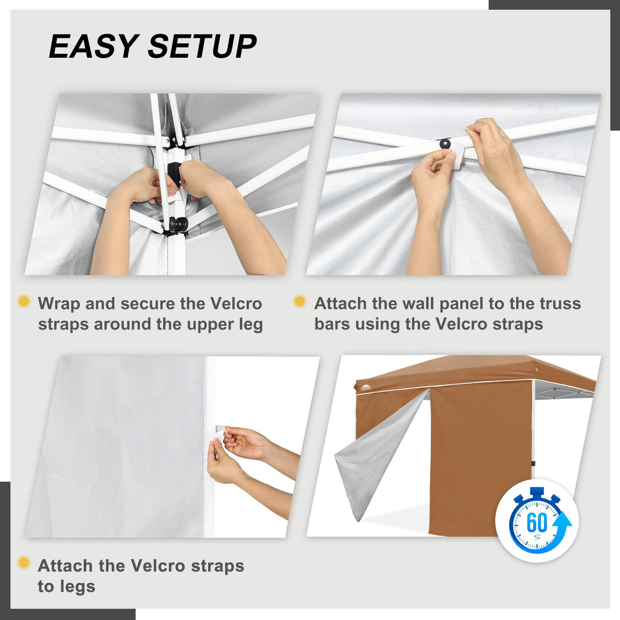Entry Wall Panel with Zipper for 10x10 Straight Leg Canopy only, 1 Sidewall - Eagle Peak Custom Canopy Tent