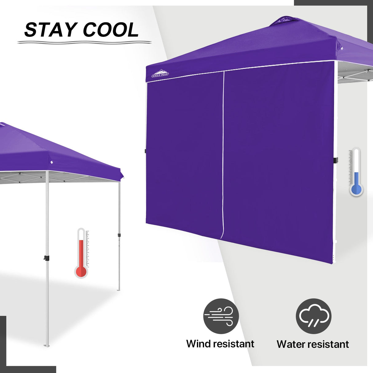 Entry Wall Panel with Zipper for 10x10 Straight Leg Canopy only, 1 Sidewall - Eagle Peak Custom Canopy Tent