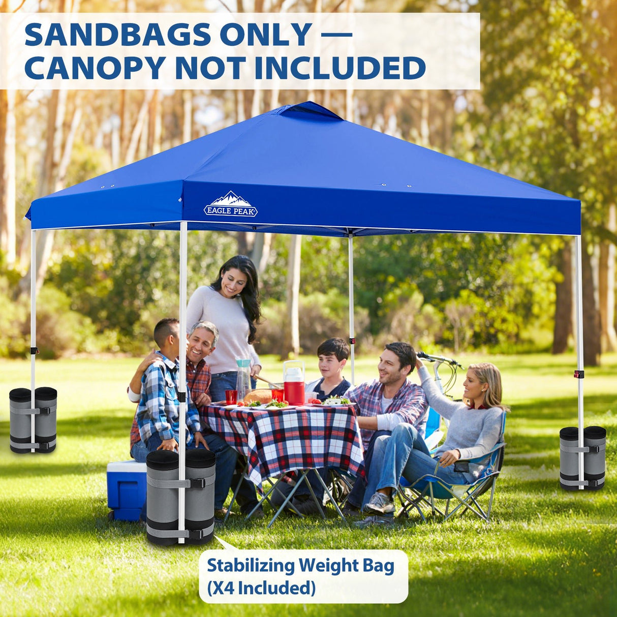 Extra Large Sandbags 180 lbs for Canopy Tent, Set of 4/6, Gray - Eagle Peak Custom Canopy Tent