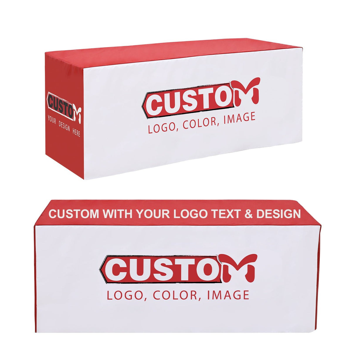 Fitted Table Cloth Cover with Your Business Logo and Design, 4/6/8ft - Eagle Peak