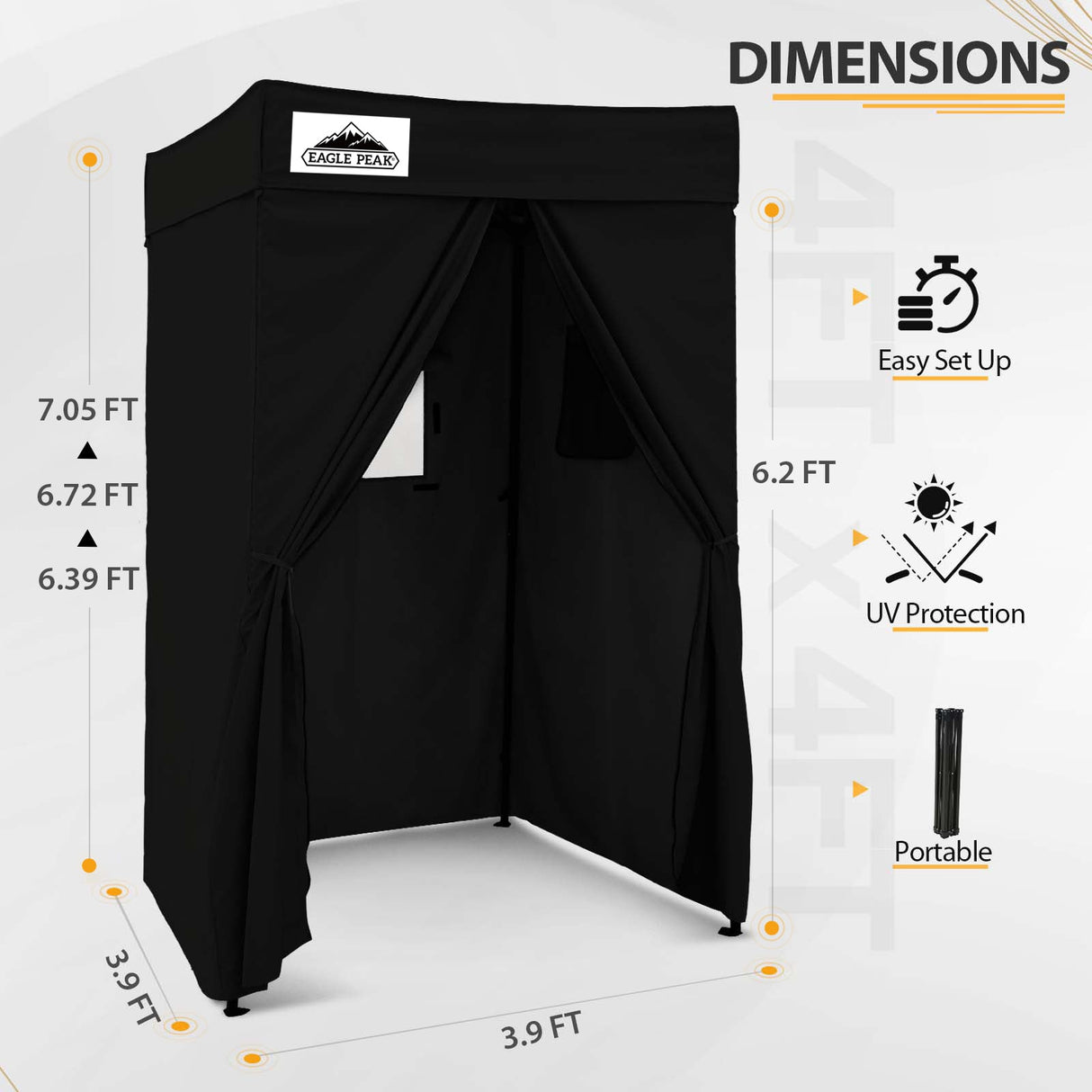 Flat Top 4x4 Pop - up Canopy Changing Room - Eagle Peak Custom Canopy Tent