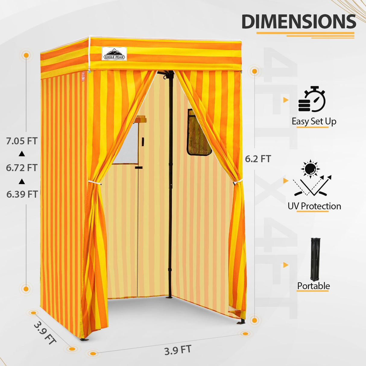 Flat Top 4x4 Pop - up Canopy Changing Room - Eagle Peak Custom Canopy Tent