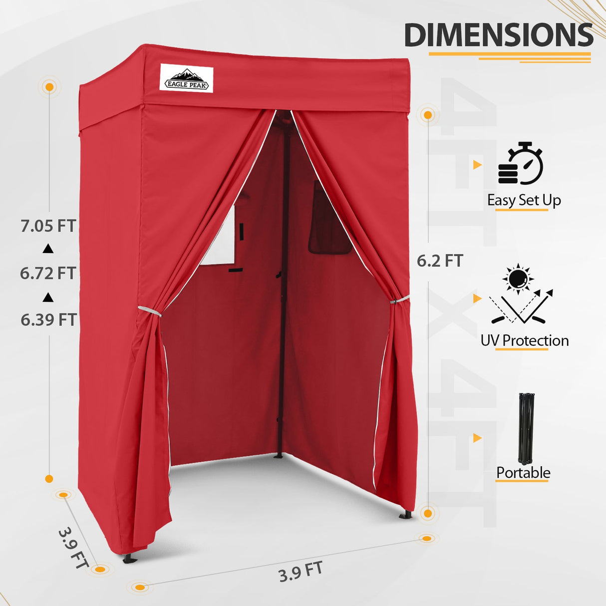 Flat Top 4x4 Pop - up Canopy Changing Room - Eagle Peak Custom Canopy Tent