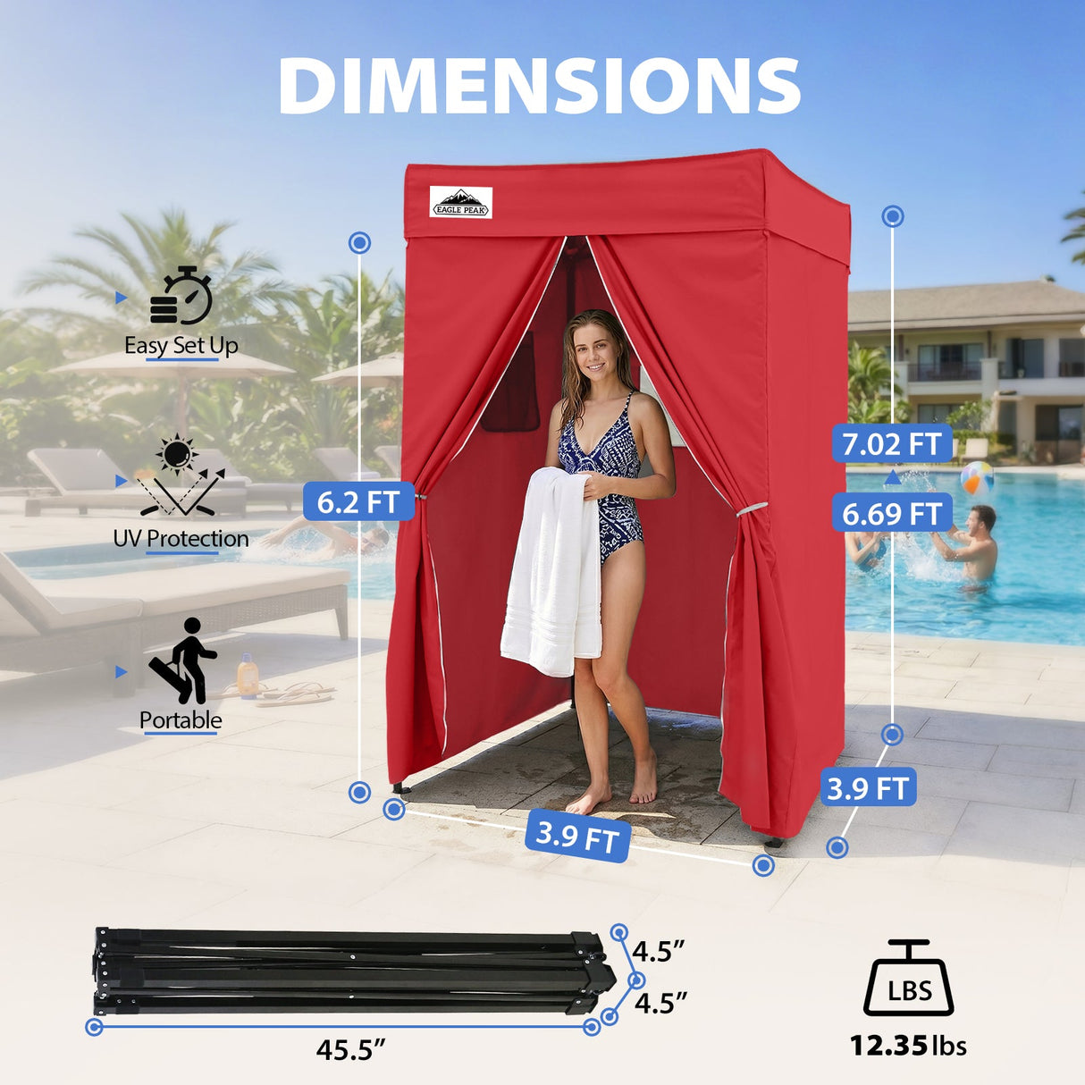 Flat Top 4x4 Pop-up Canopy Changing Room - Eagle Peak®