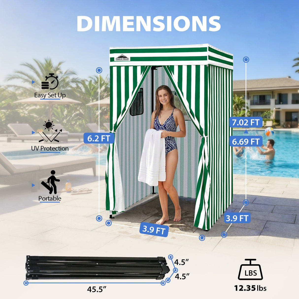 Flat Top 4x4 Pop-up Canopy Changing Room - Eagle Peak®