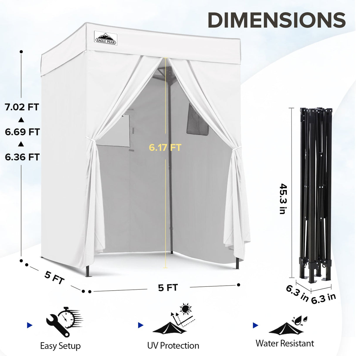 Flex Compact 5x5 Pop - up Canopy Changing Room - Eagle Peak Custom Canopy Tent